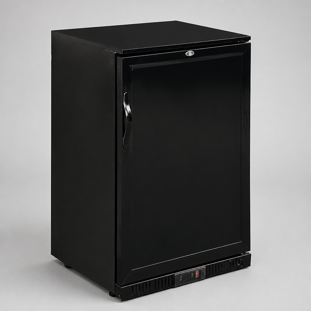 Commercial Back Bar Cooler 138Ltr Solid Door 900mm Height
