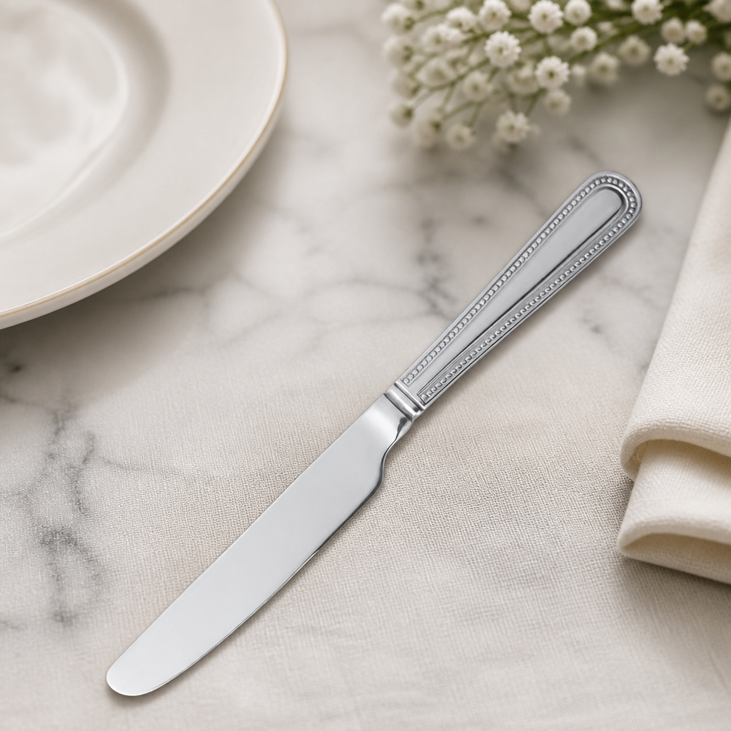 Commercial Dessert Knives 12 Pack Bead Solid Handle 199mm