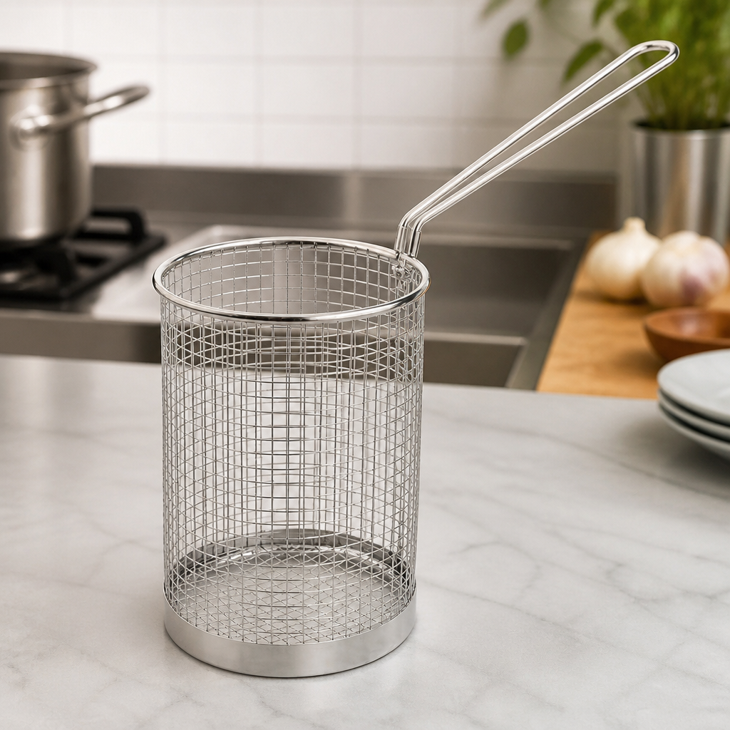 Commercial Stainless Steel Spaghetti Basket 12cm Durable Utensil