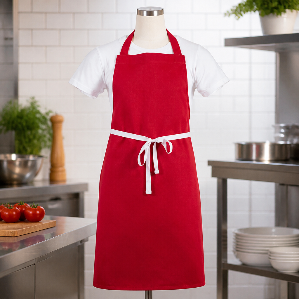Commercial Bib Apron Red One Size Fits All 710x960mm