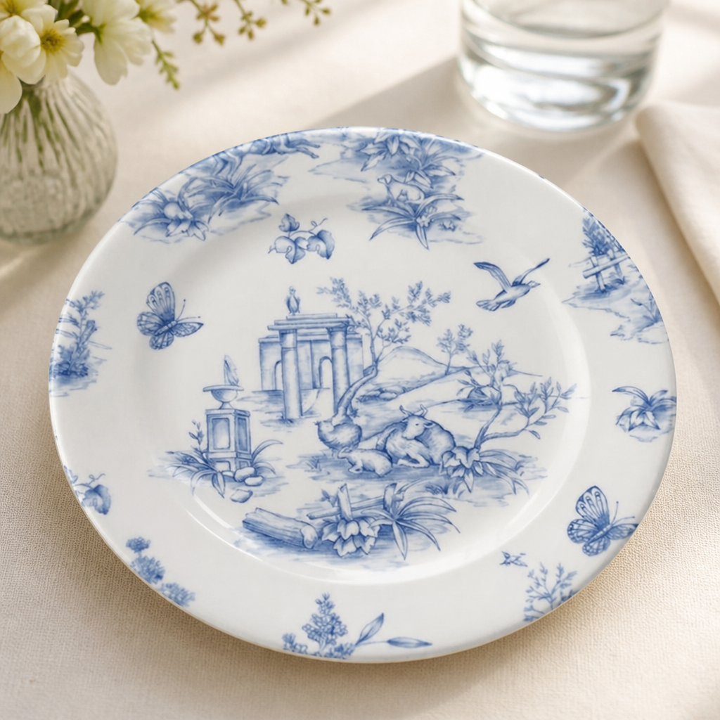 Commercial Vintage Prints Tea Plates 170mm Prague Toile 6 Pack