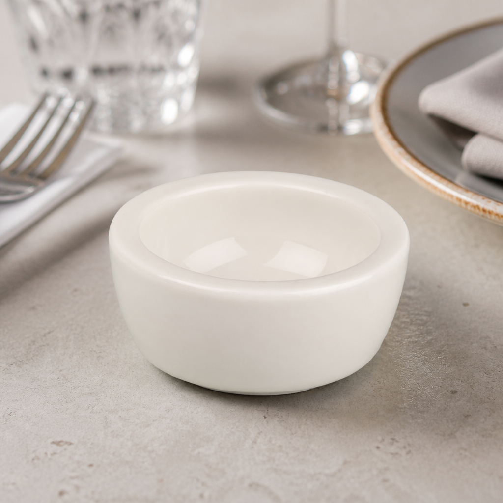 Commercial Ivory Butter Dish 56mm for Cafés and Restaurants