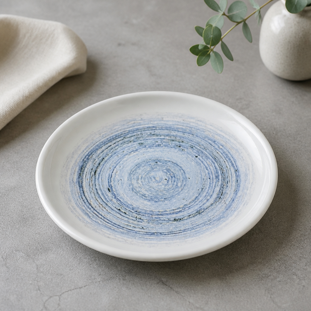 210mm Super Vitrified Ceramic Walled Plates Set of 6