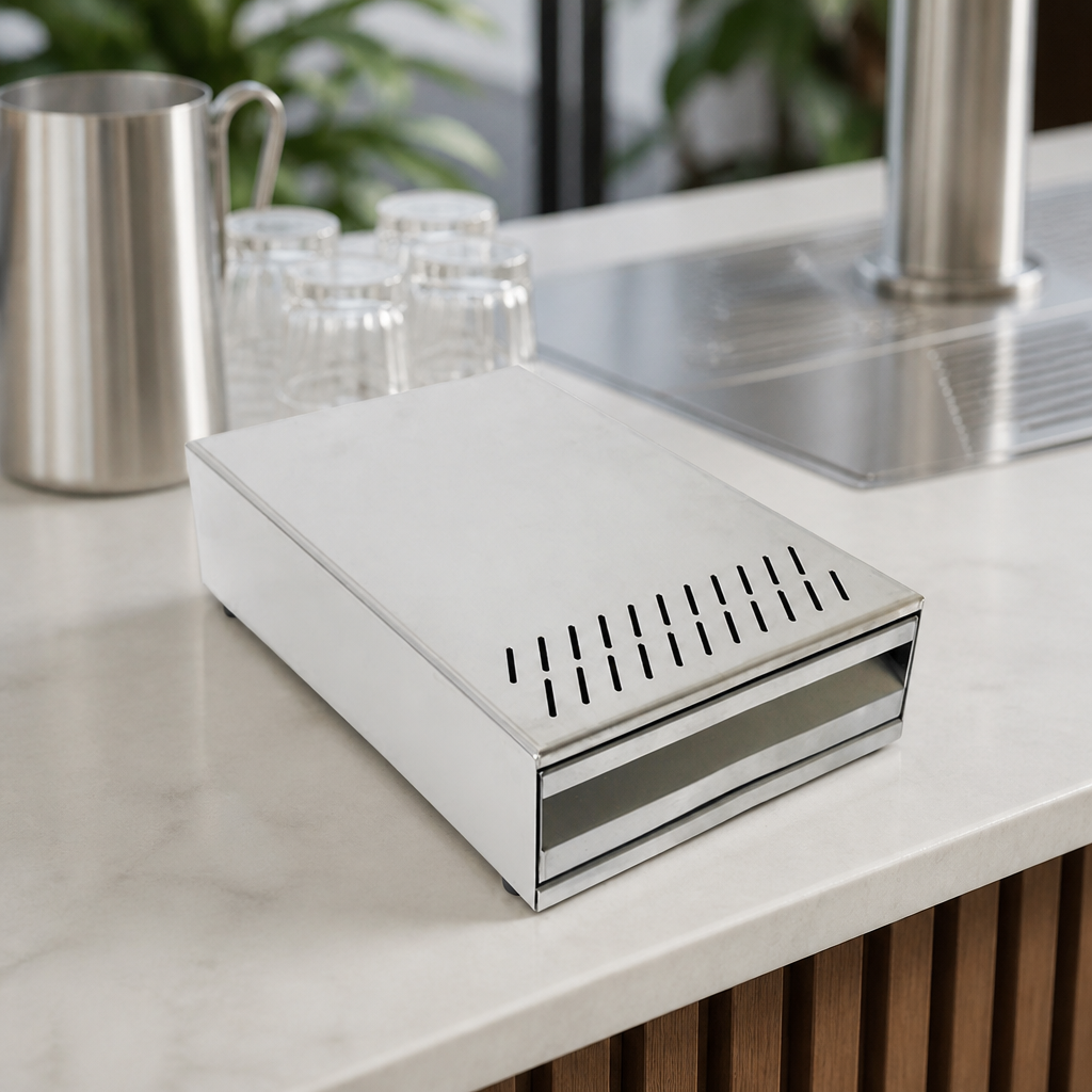 Commercial Stainless Steel Coffee Grounds Knock Out Box