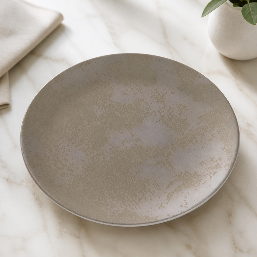 Crushed Velvet Grey Coupe Plates 164mm Commercial Dinnerware Set