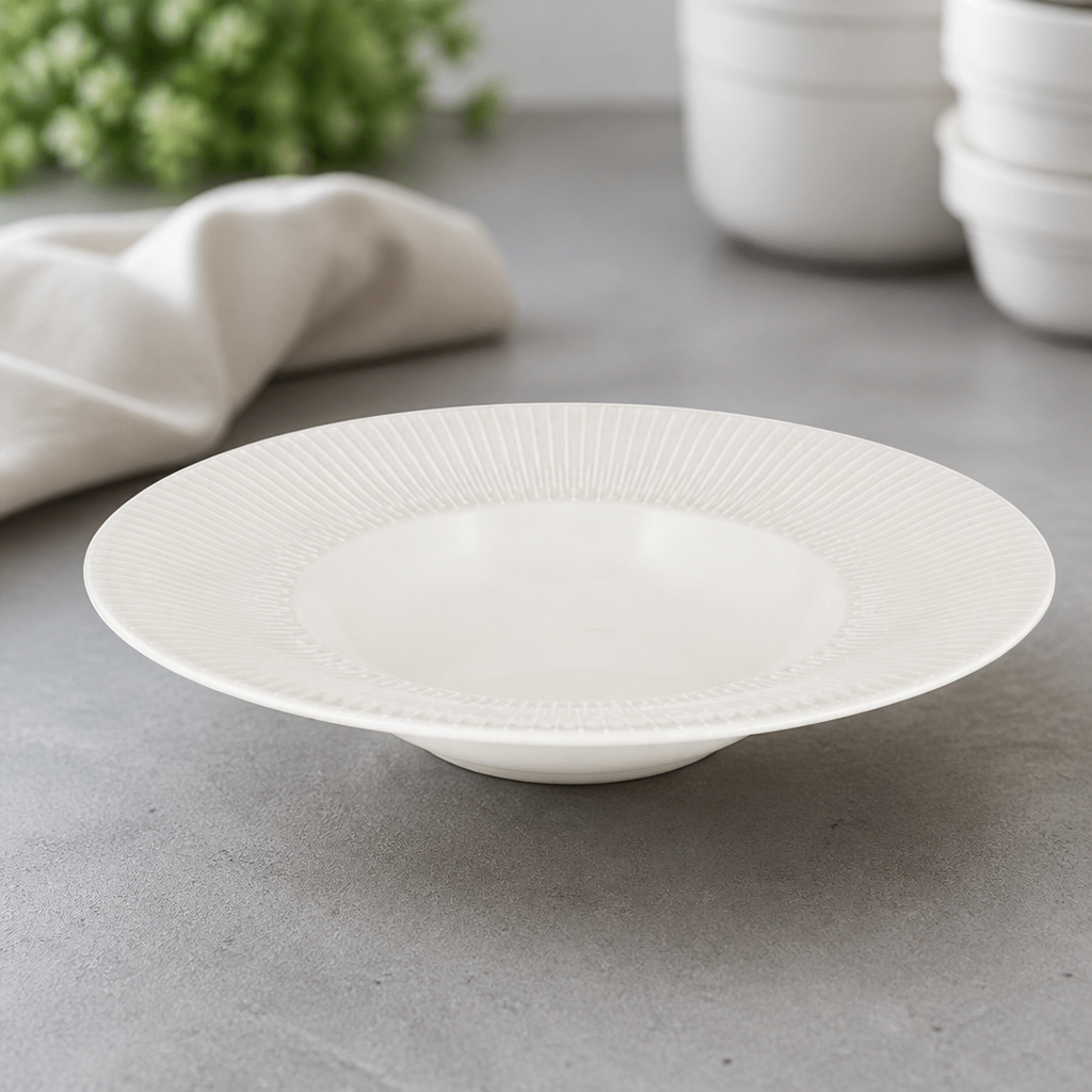 Commercial Rimmed Bowls 240mm - Pack of 6, Dishwasher Safe