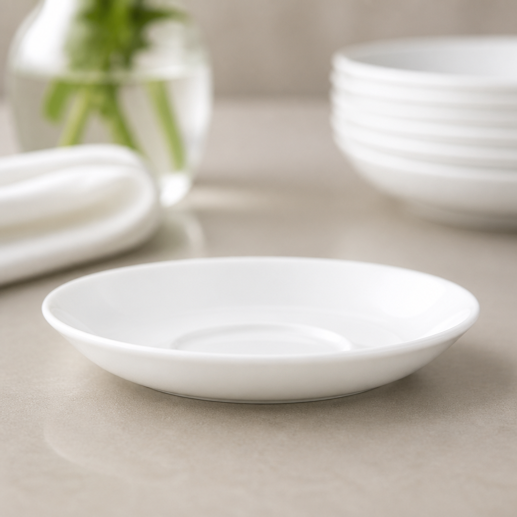 Commercial Plain Whiteware Saucers 114mm for Catering 24 Pack