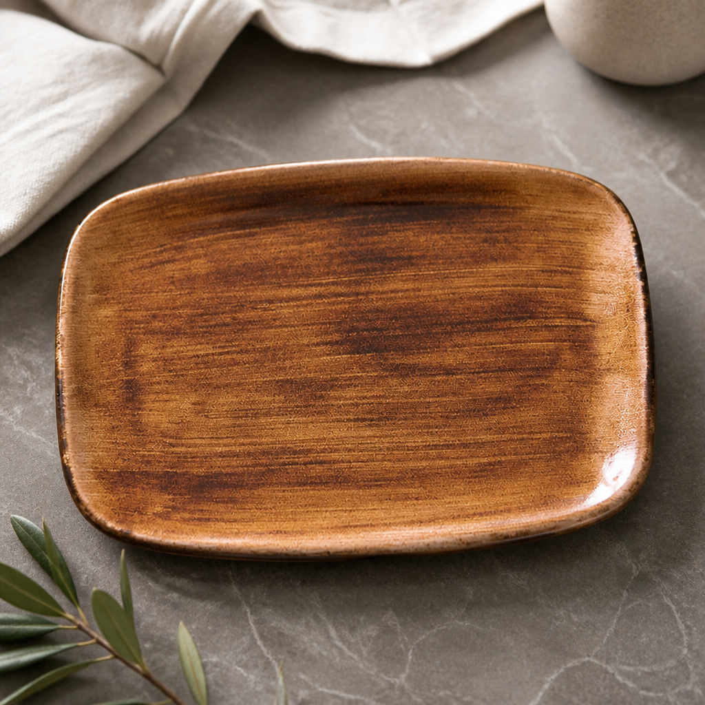 Commercial Oblong Plates Vintage Copper 343x235mm