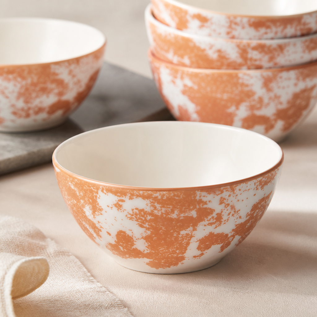 Crushed Velvet Copper Bowls 115mm Set of 6 for Catering