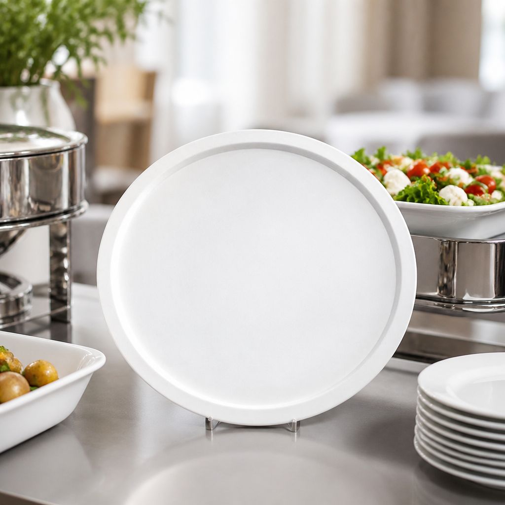 Commercial Melamine Serving Plate 12 Inch Glossy Finish