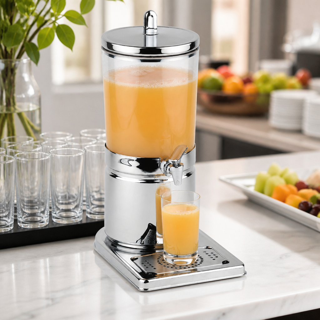 Commercial Juice Dispenser 6L Stainless Steel Twin Cooling Elements