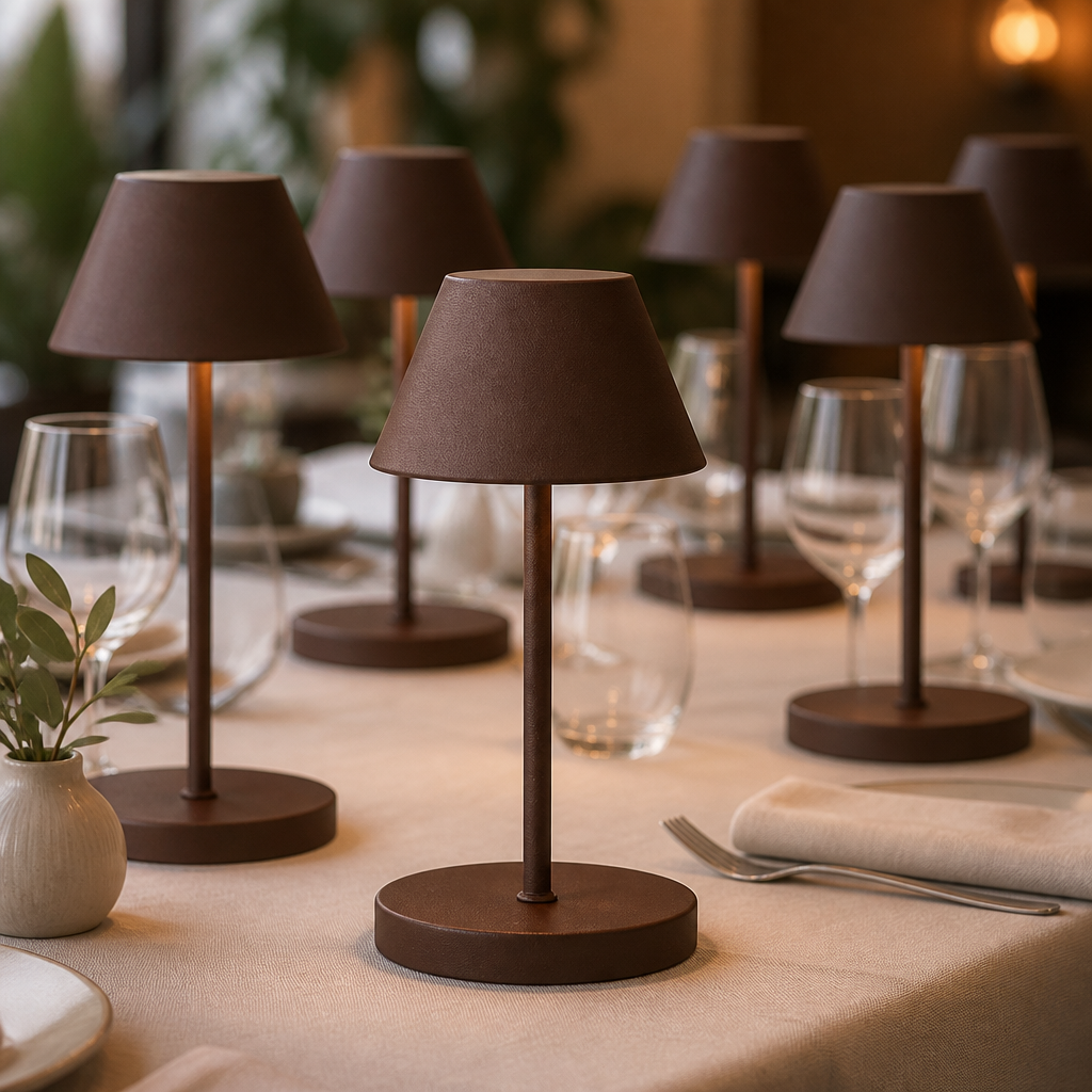 Commercial LED Table Lamps Pack of Six Cordless Cocoa 190mm