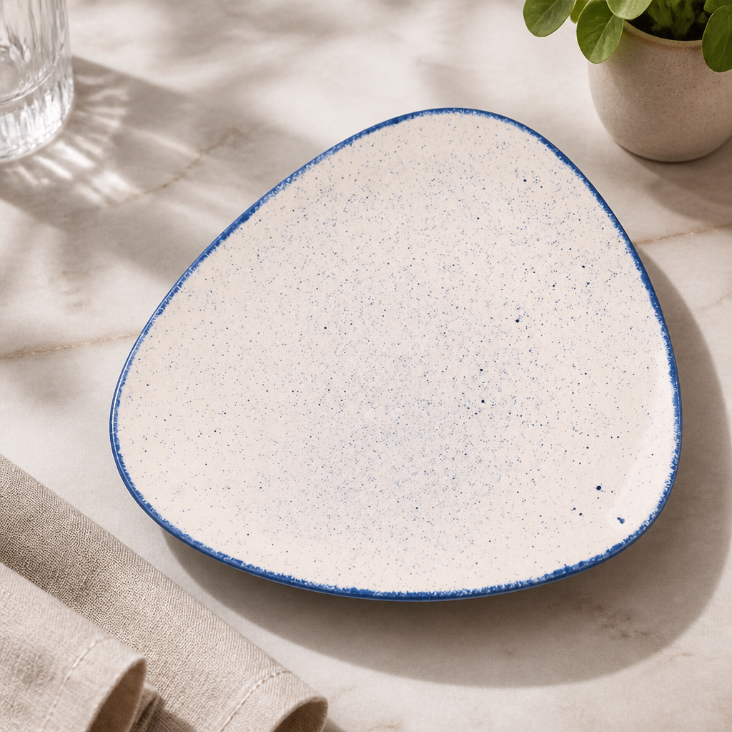 Commercial Triangular Plates Indigo Blue 311mm - 6 Pack