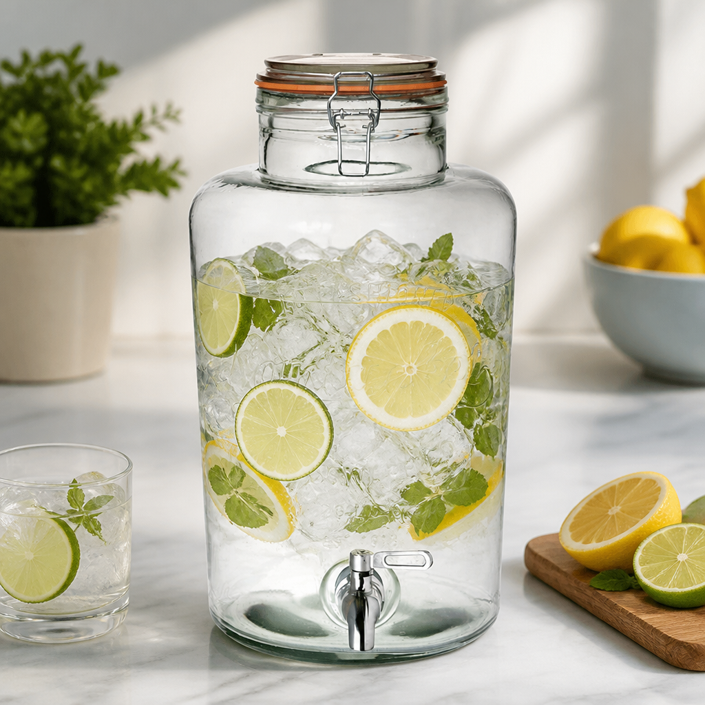 Commercial Glass Drink Dispenser 8.5L Capacity Clear