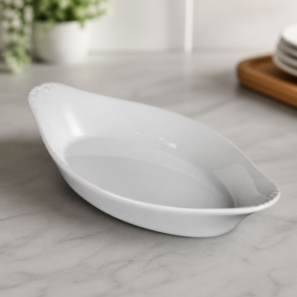 Commercial Oval Eared Serving Dishes 262mm 6 Pack Porcelain