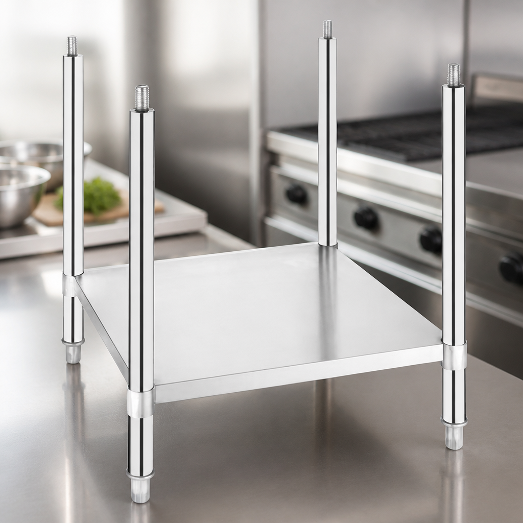 Commercial Induction Hob Stand Stainless Steel 630mm Height