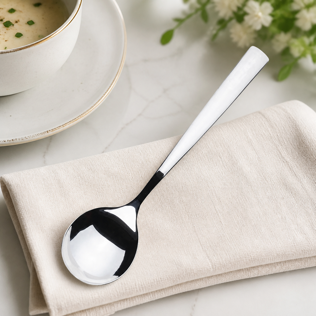 Commercial Stainless Steel Soup Spoons 12 Pack Heavy Duty