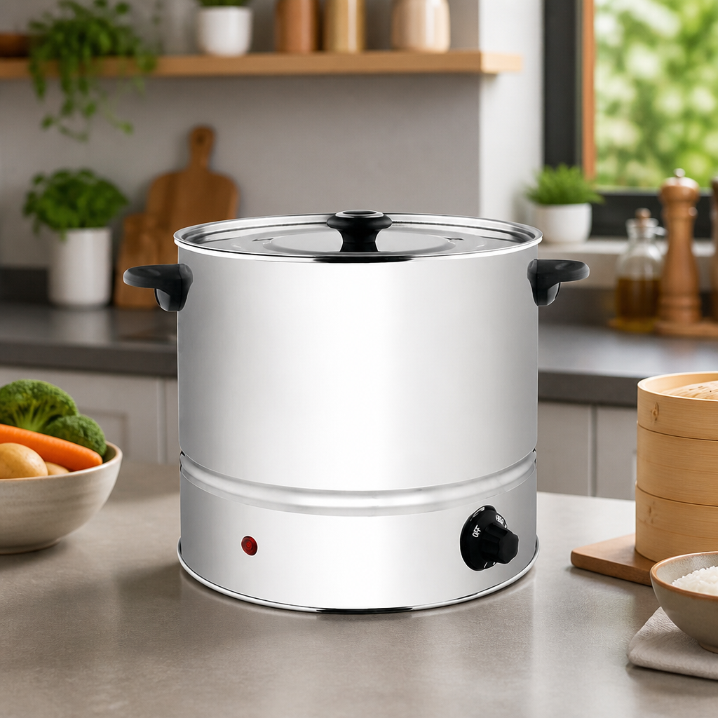 Commercial Food Steamer 6Ltr Stainless Steel Catering Appliance