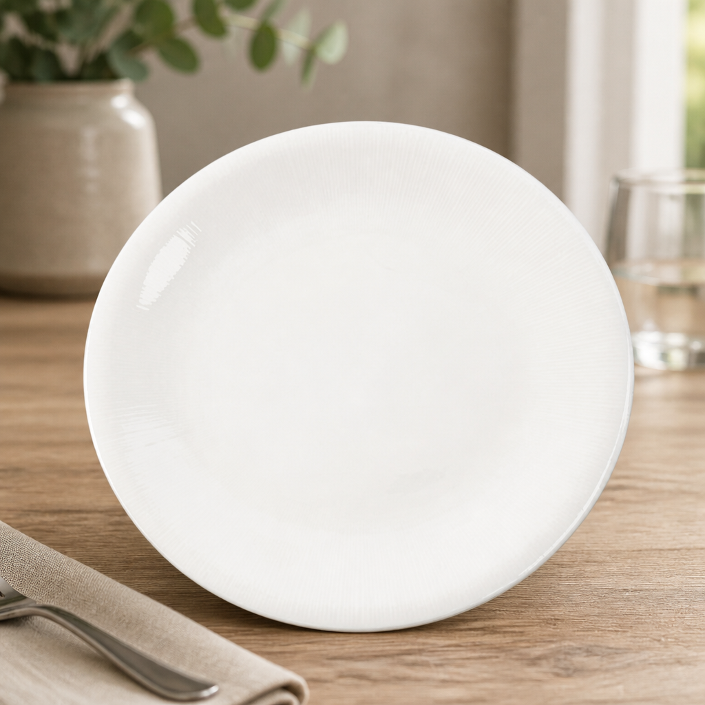 Commercial Bone China Coupe Plates 265mm for Dining 6 Pack