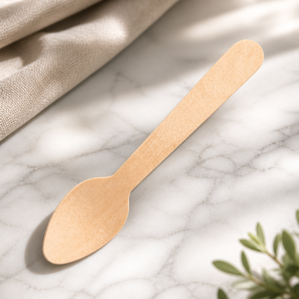 Compostable Wooden Teaspoons 110mm - 100 Pack Eco-Friendly Cutlery
