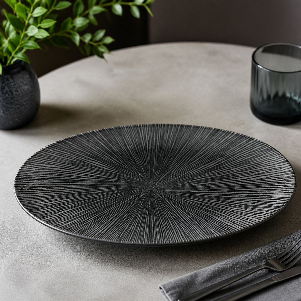 Commercial Black Chefs Plates 347x173mm Set of 6