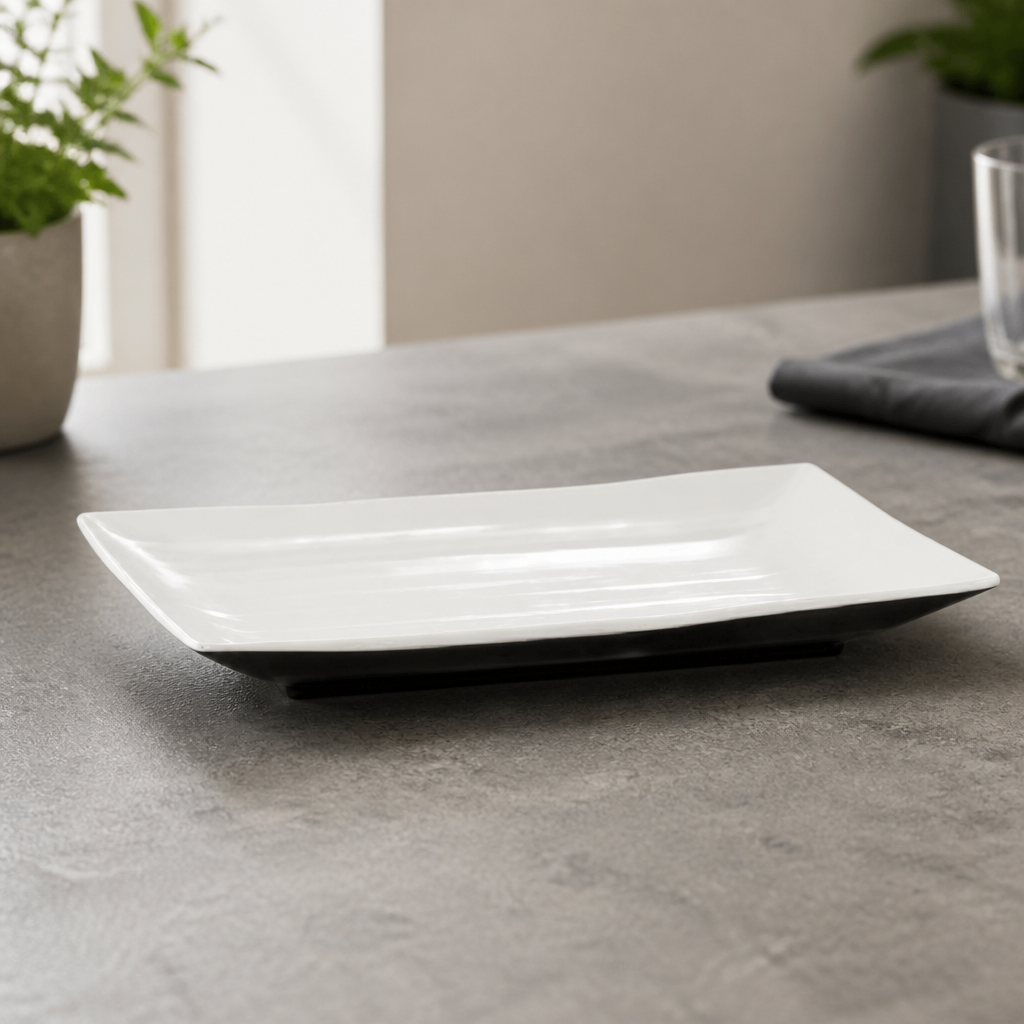 Commercial Melamine Rectangular Platter 9 Inch Dual Tone