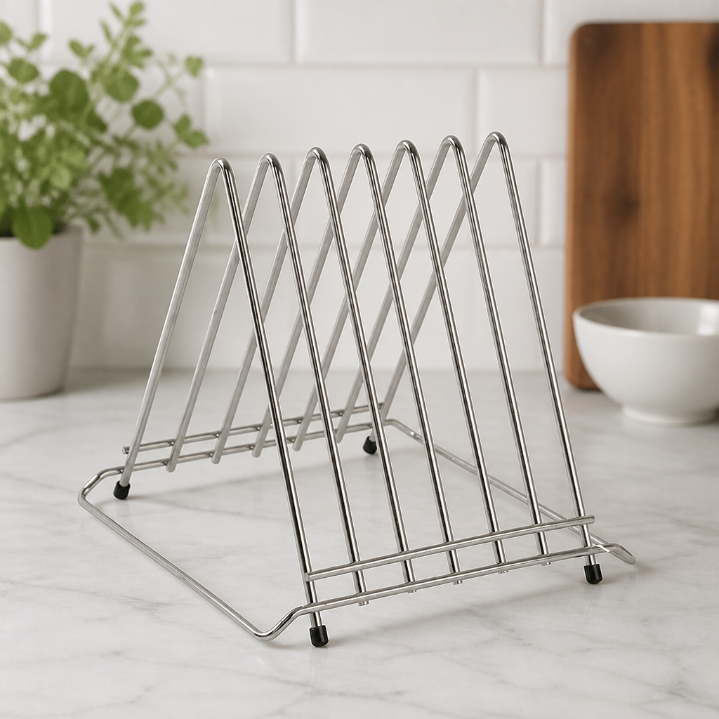 Commercial Chopping Board Rack 6 Slot Stainless Steel Organizer