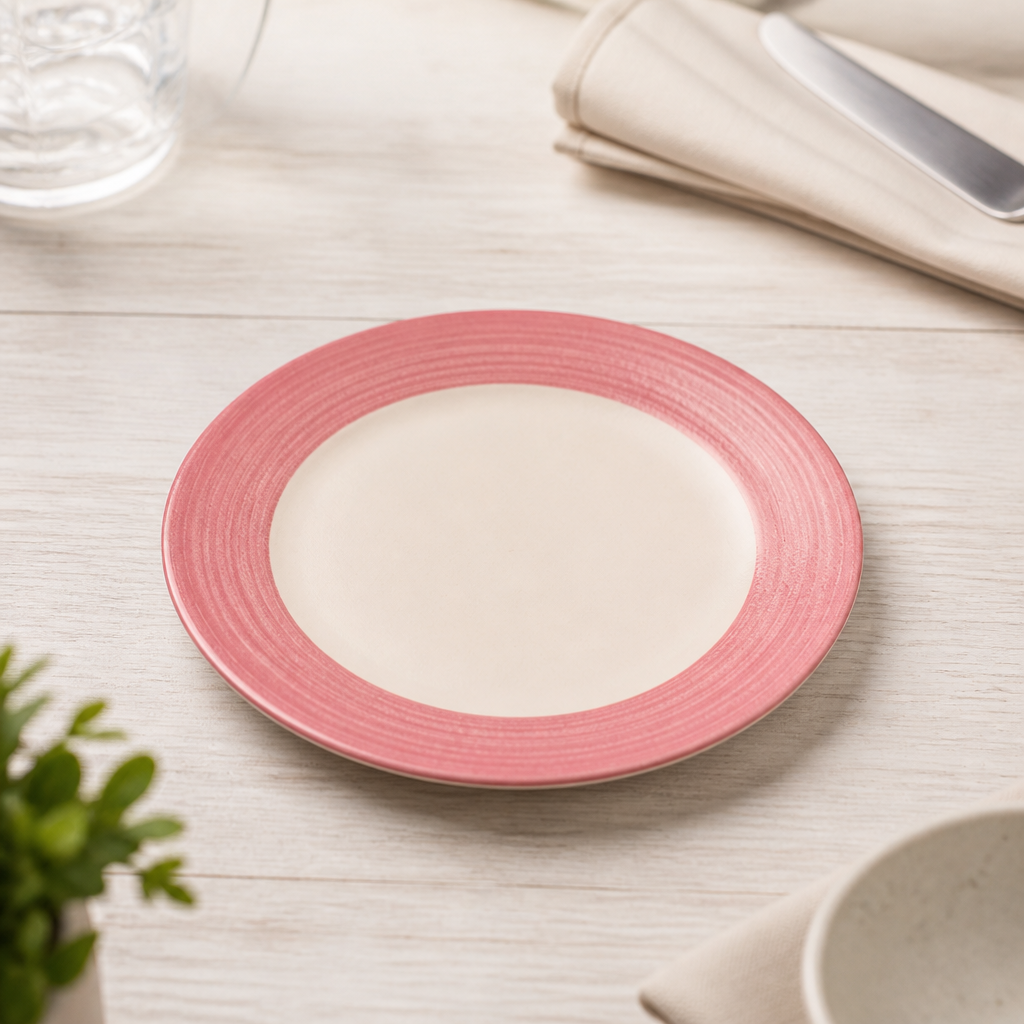 Commercial Pink Slimline Plates 157mm - 36 Pack Porcelain