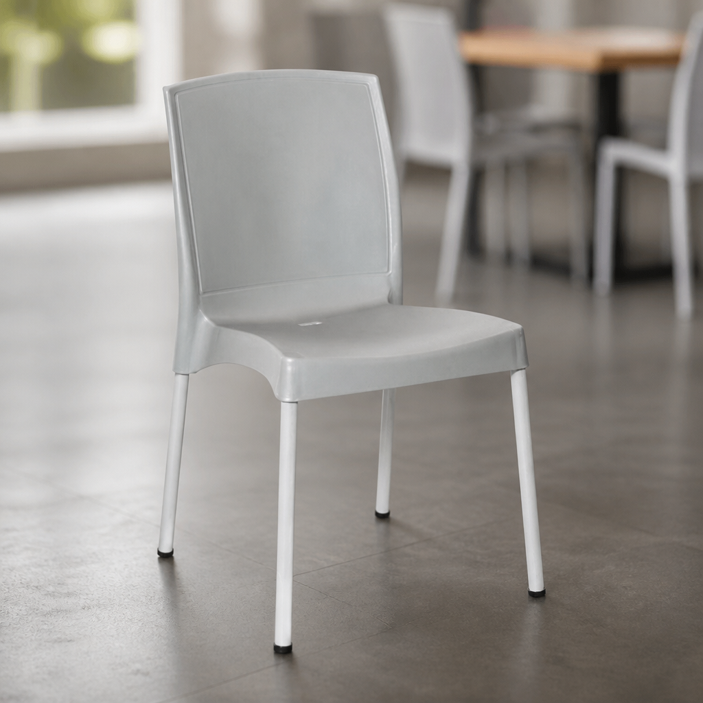 Commercial Seating Side Chairs Grey 4 Pack Stackable