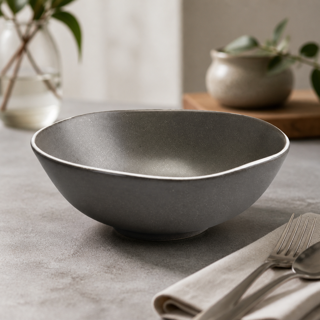 Charcoal Deep Ramen Bowls 210mm - 6 Pack Commercial Dinnerware