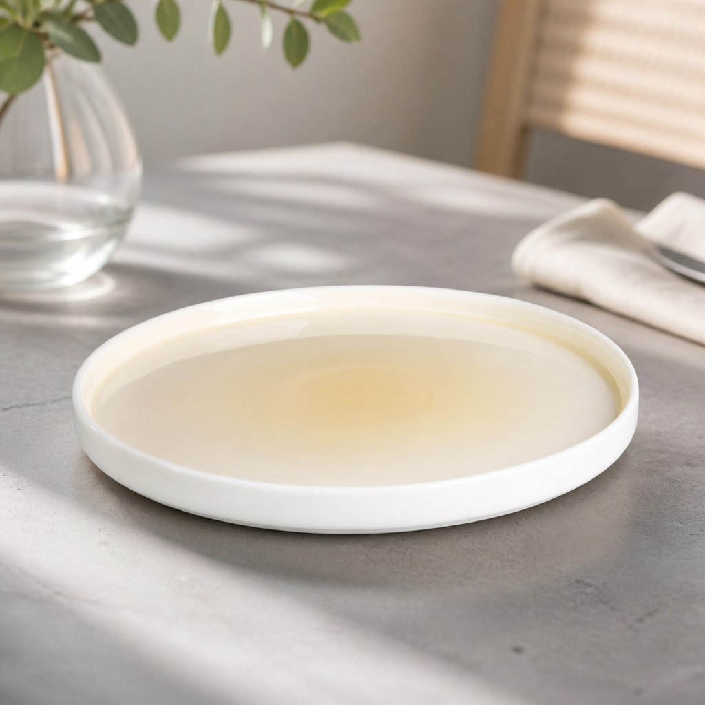 Commercial Fondant Plates Lemon 270mm - 4 Pack Porcelain