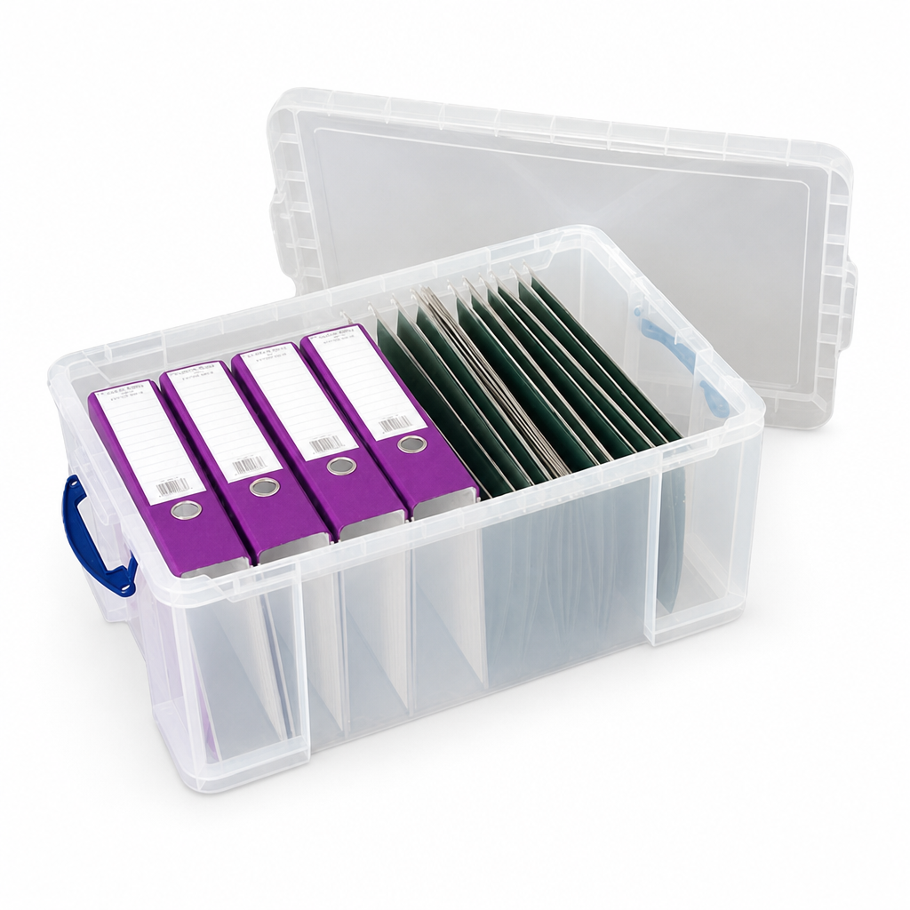 64 Litre Plastic Storage Boxes with Lids