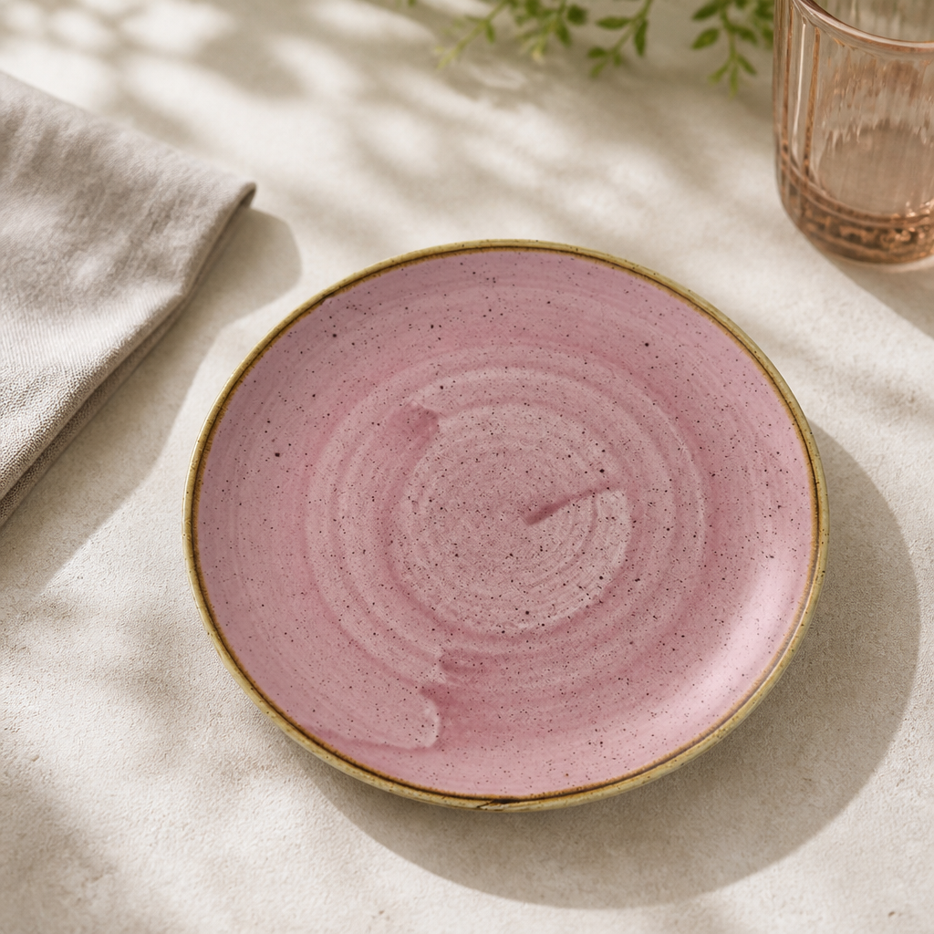 Commercial Coupe Plates 228mm Pink Super Vitrified Ceramic 12 Pack