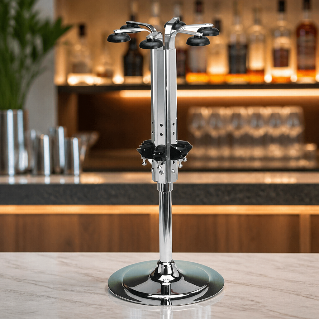 Commercial Rotary 6 Bottle Optics Stand for Bar Use