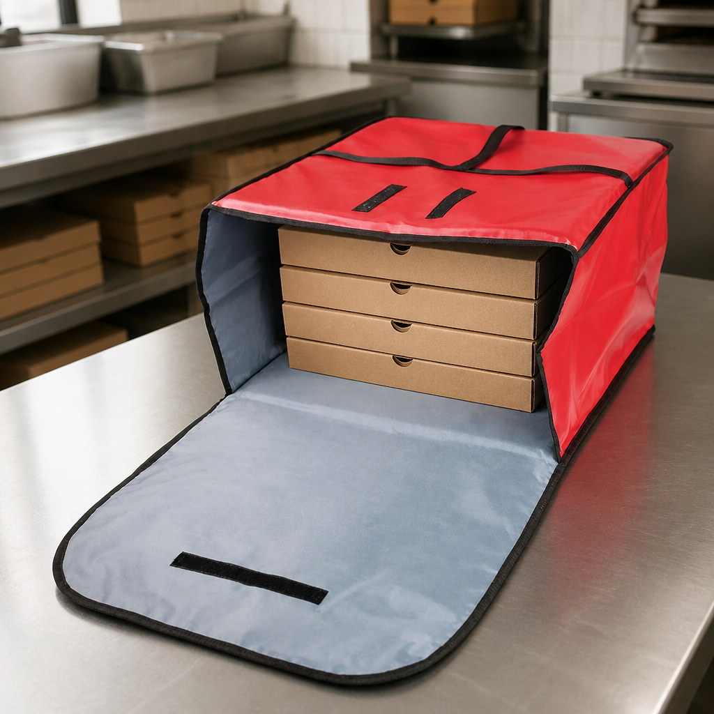 Large Commercial Pizza Delivery Bag with Insulation and Pocket