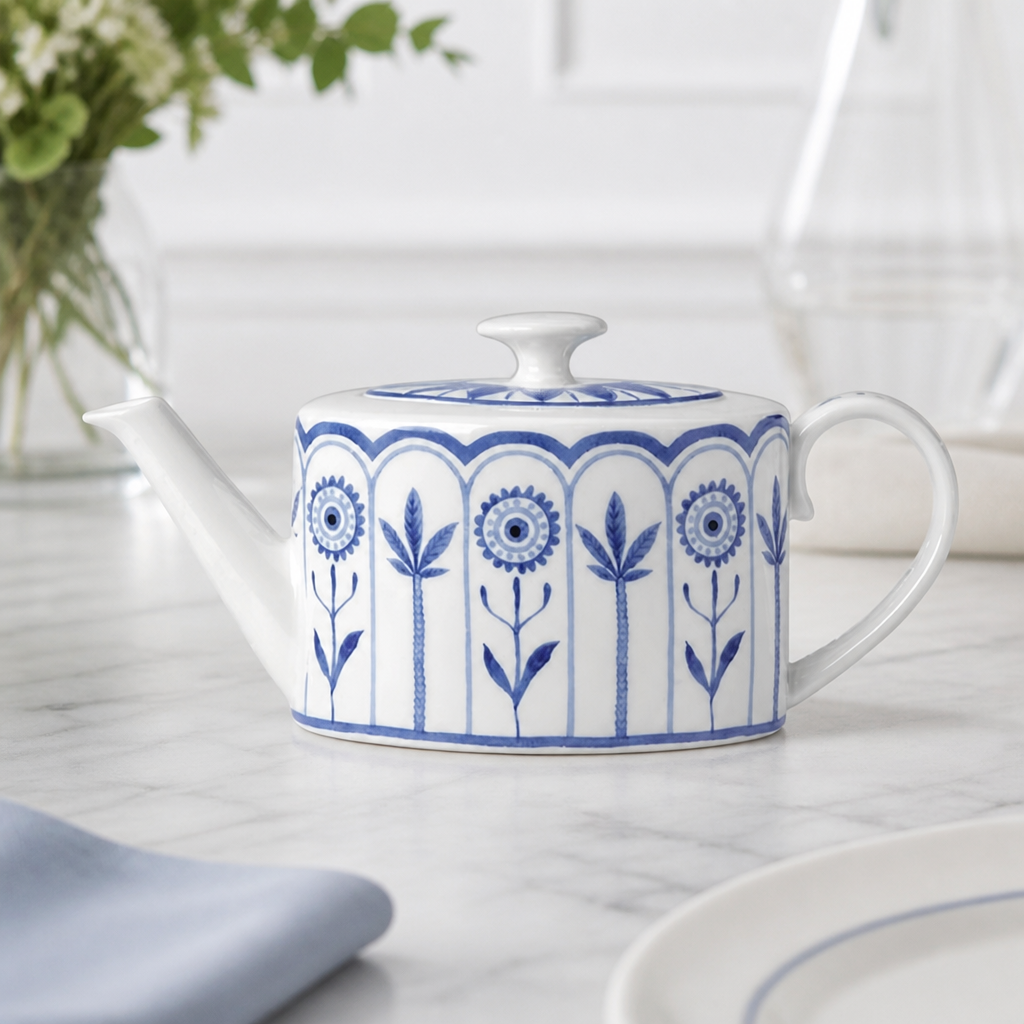 Commercial Oval Teapot 550ml Bone China 2 Cup Set of 6