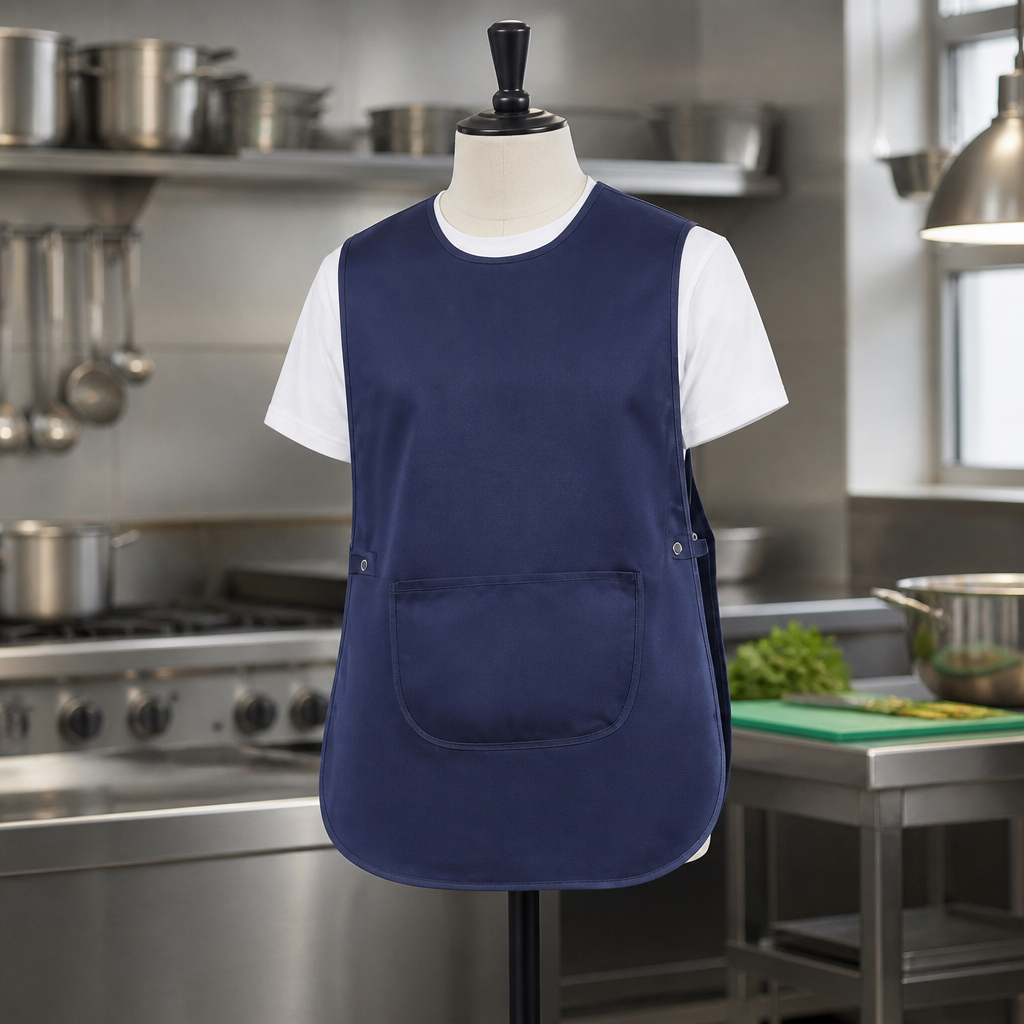 Commercial Lightweight Navy Blue Tabard Apron for Catering