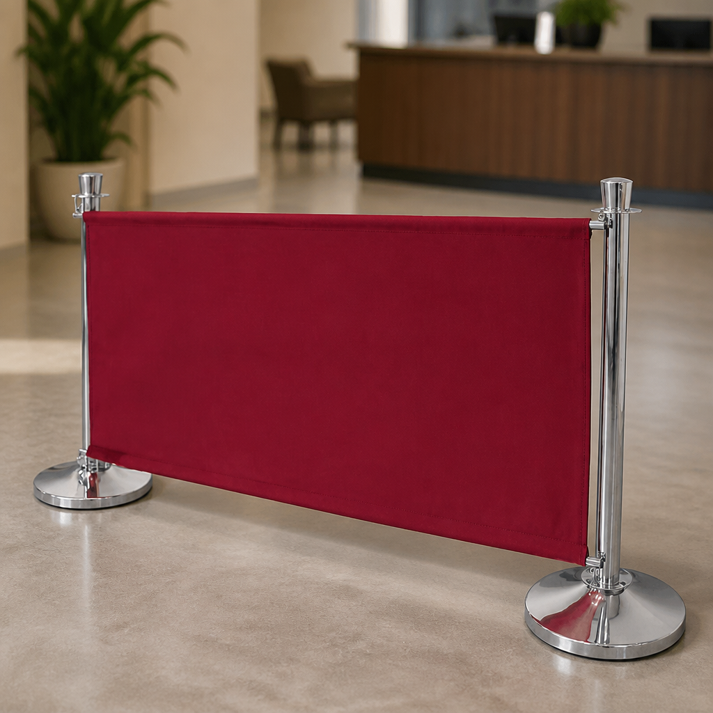 Commercial Red Canvas Barrier 100cm x 770cm Fire Retardant