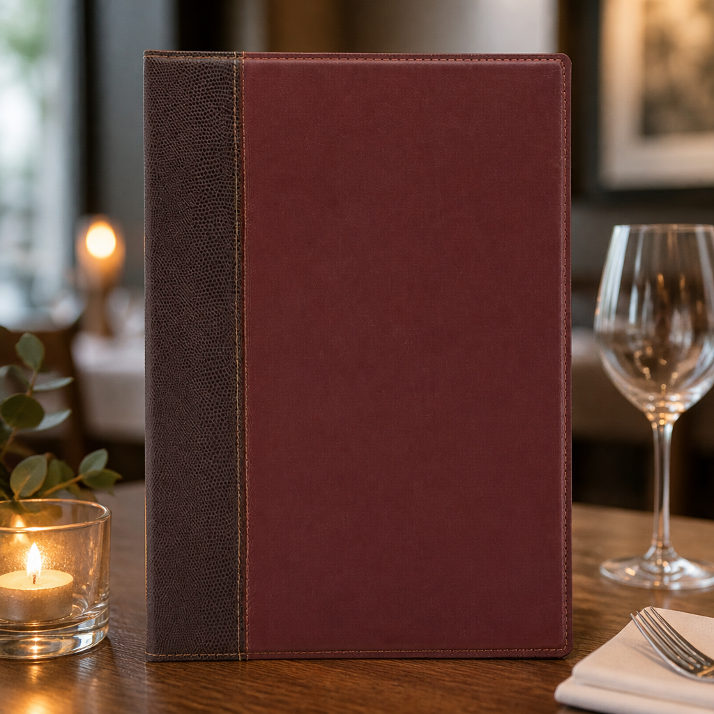 Commercial Menu Cover in Bordeaux for Restaurants and Cafes