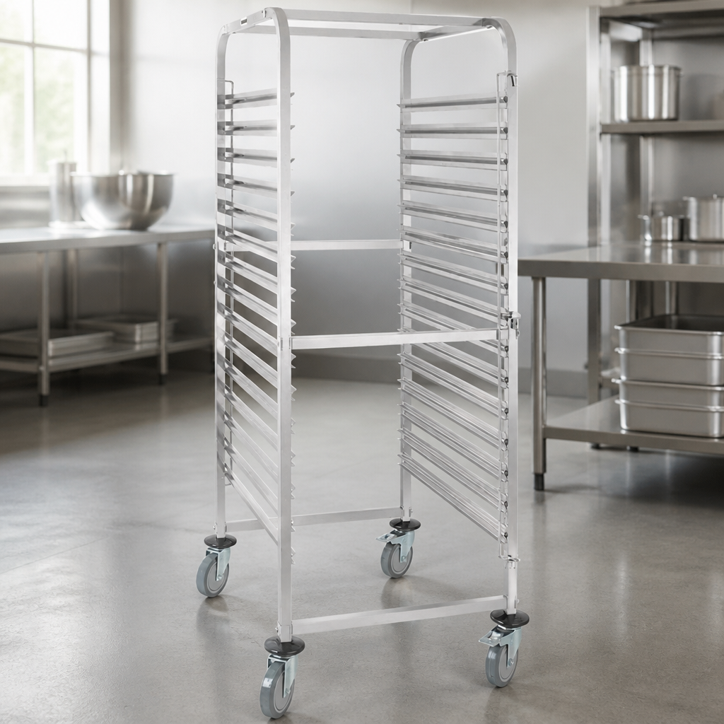 15 Level Commercial Gastronorm Racking Trolley with Castors
