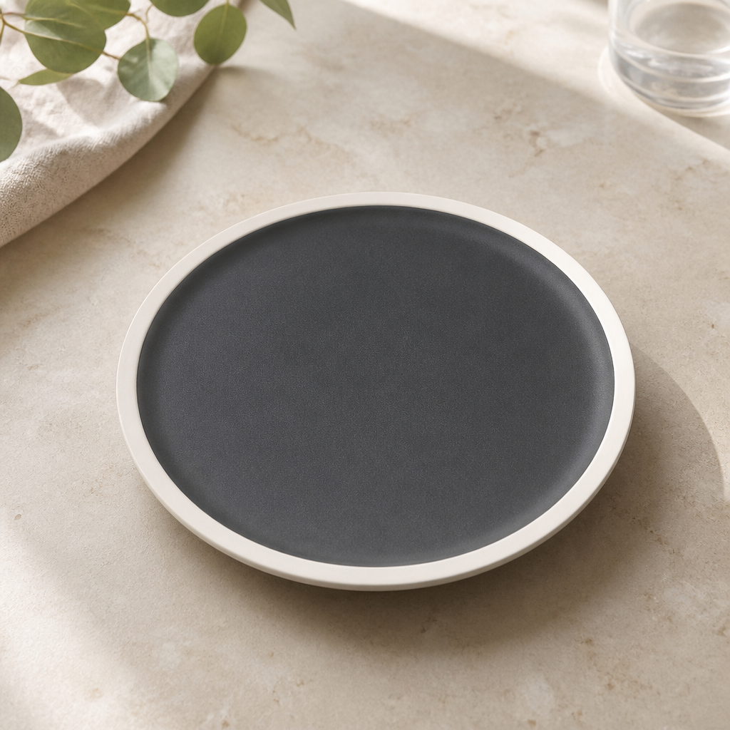 Commercial Vitrified Porcelain Plates 170mm Charcoal 6 Pack