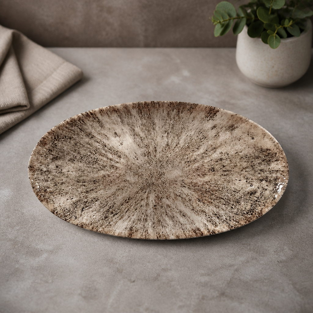 Commercial Chefs Plates 299 x 150mm Rustic Stone Finish 12 Pack