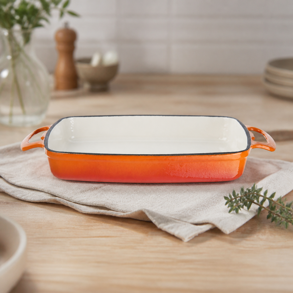 Commercial Cast Iron Casserole Dish 1.8Ltr Roasting Gratin