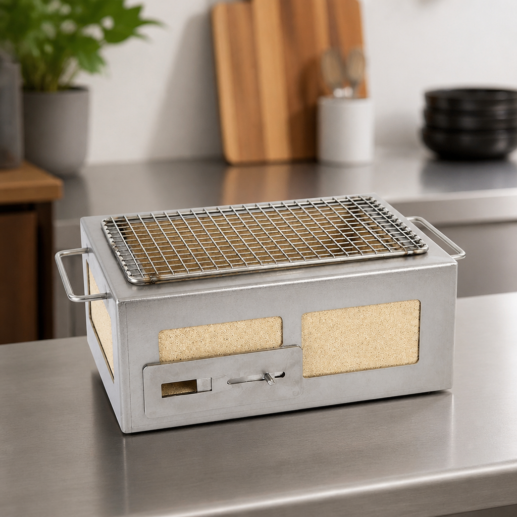 Commercial Konro Grill with Stainless Steel Frame 165mm High