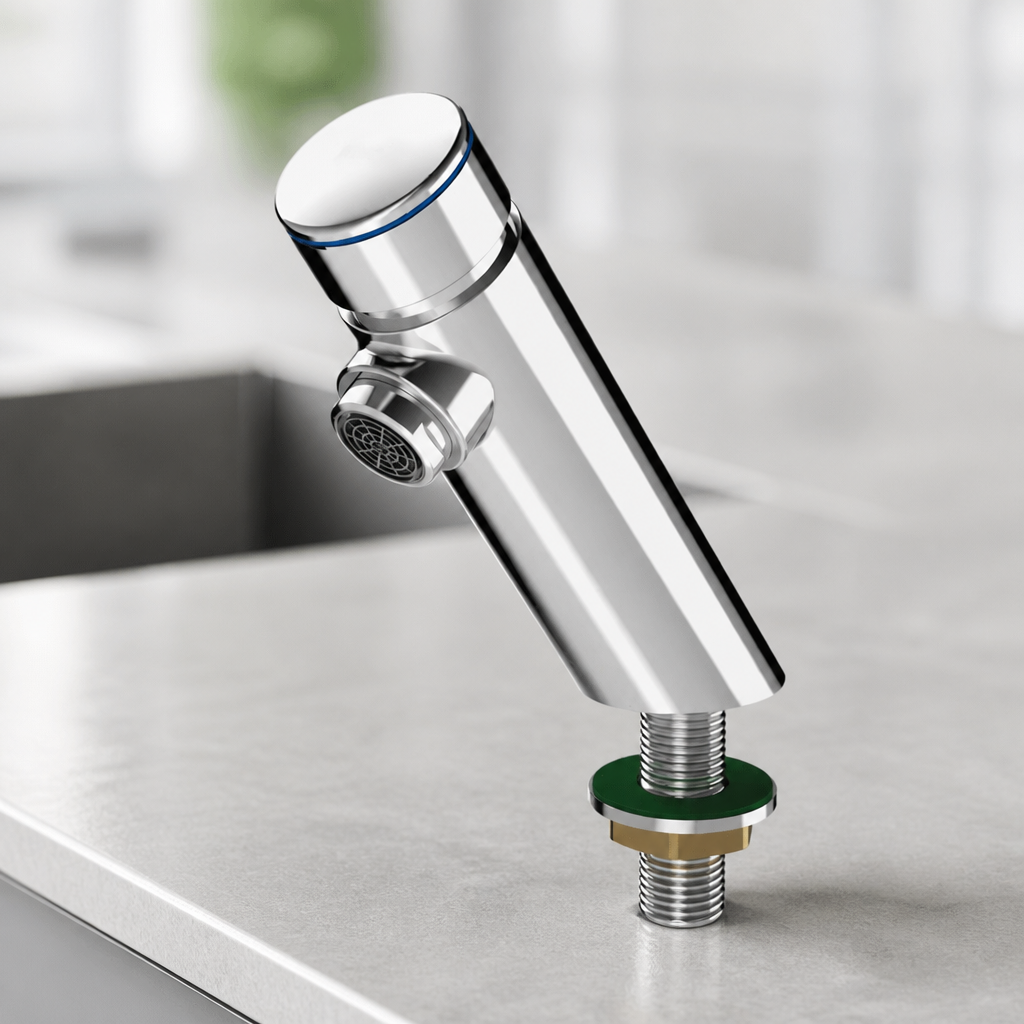 Self-Closing Commercial Pillar Tap for Public Washrooms