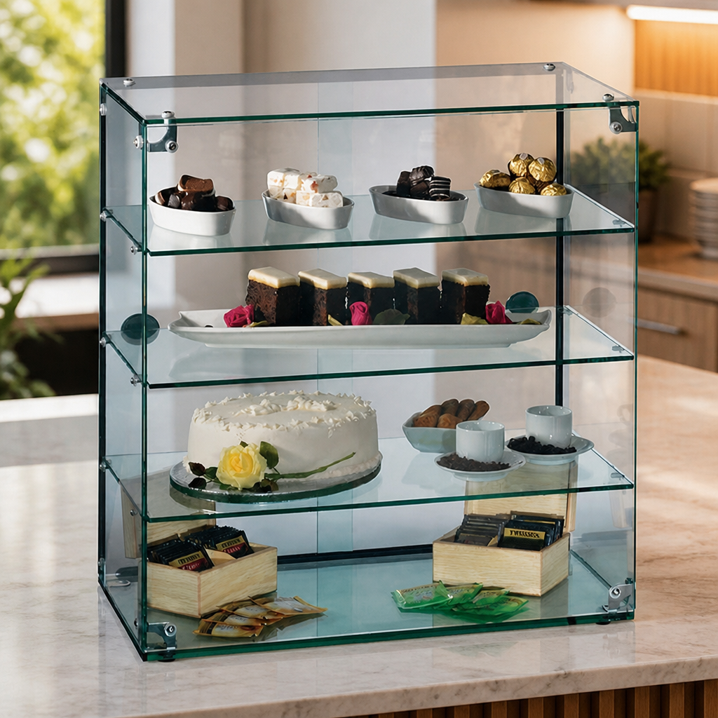 Ambient Glass Display Cabinet for Cafes and Bars