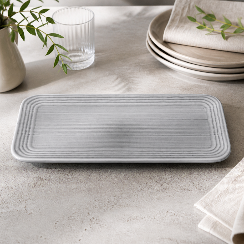 Commercial Organic Coupe Rectangular Platter 338x155mm 6 Pack