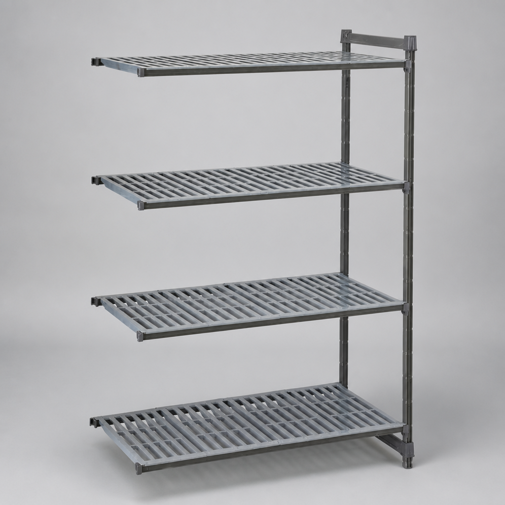 Commercial 4 Tier Add-On Racking Unit With Vented Shelves