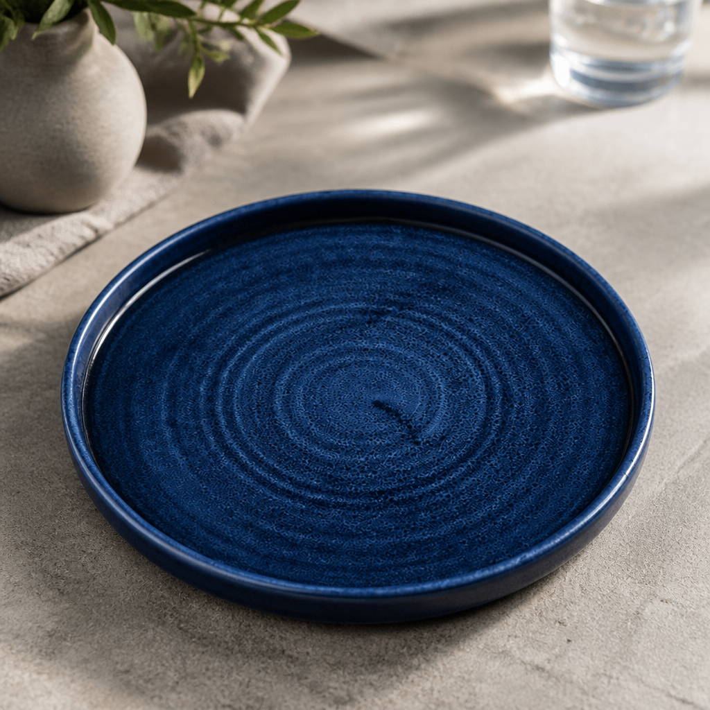 Commercial Walled Plates Plume Ultramarine 260mm