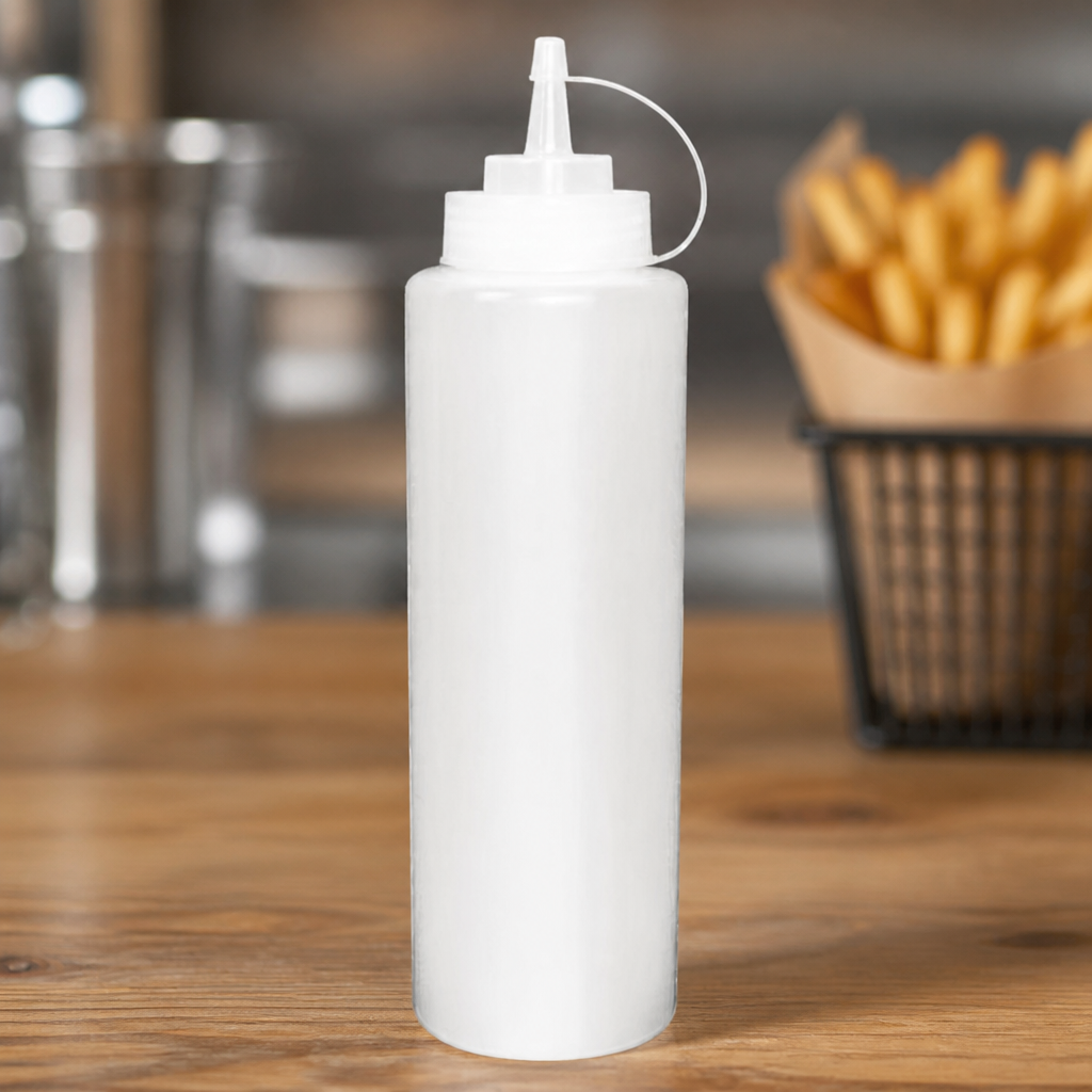 8oz Commercial Clear Squeeze Sauce Bottle for Precise Dispensing